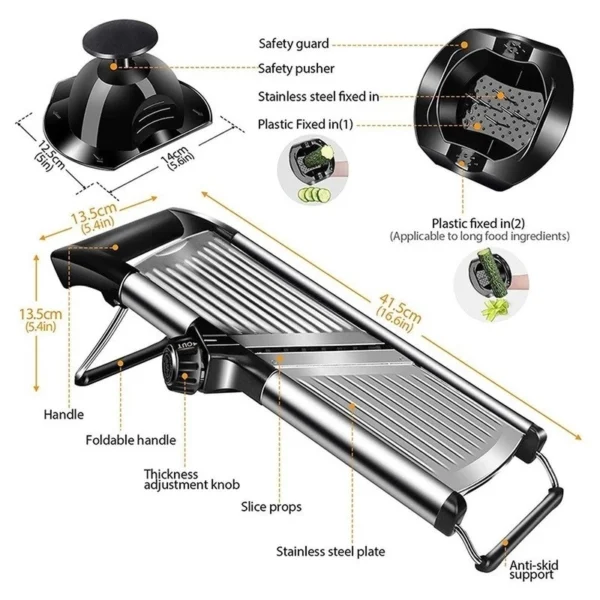beaf0136b90c3ff37b3a7a8c4c46fc40.webp Adjustable Mandoline Vegetable Slicer L41.5cm W13.5cm H13.5cm