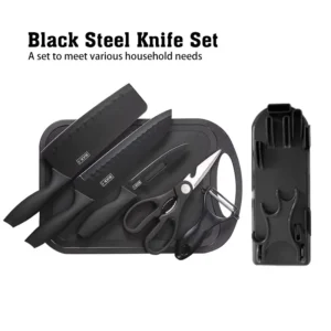 7 in 1 Black Kitchen Knife Set